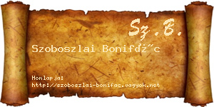 Szoboszlai Bonifác névjegykártya